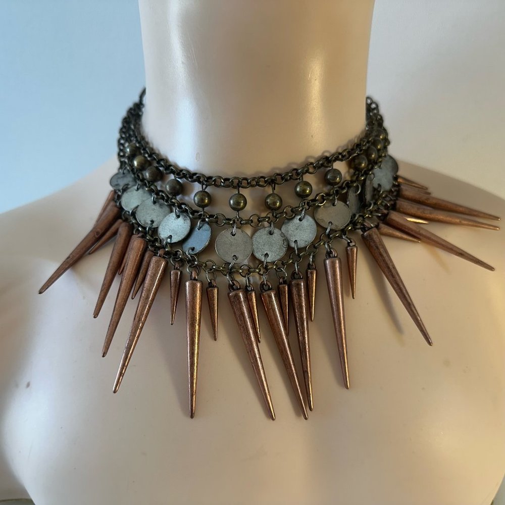 Silver and Copper Tribal Necklace